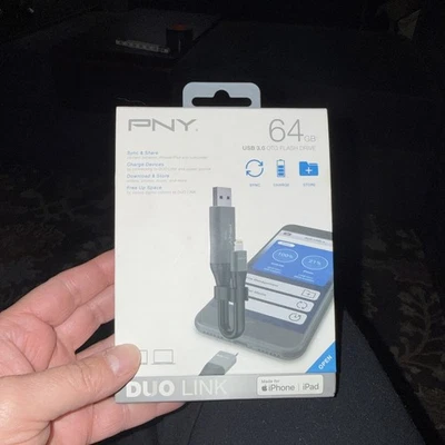 PNY DUO Link 64GB USB 3.0 OTG Flash Drive for iOS Devices and Computers - Gray - Image 1 of 4