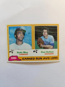 1981 TOPPS ERA LEADERS RUDY MAY/DON SUTTON #7 NM - Picture 1 of 1