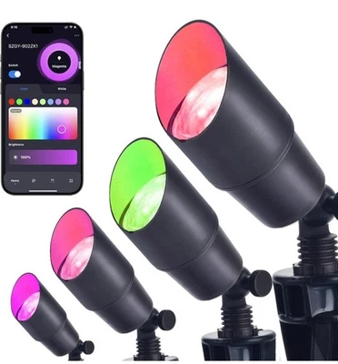 RGB Landscape Lighting, Smart Low Voltage Landscape Lighting Kit 4 Pack, 12 Volt - Image 1 of 4