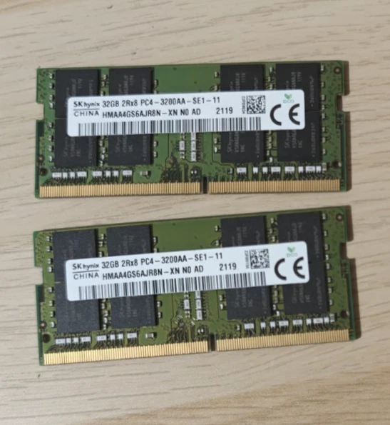 SK Hynix 64GB (2x 32GB Sticks) DDR4 SODIMM Laptop RAM 3200MHz - Tested Working - Image 1 of 1