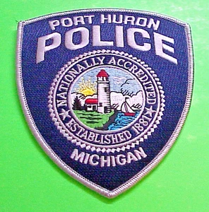 PARCHE POLICIAL DE PUERTO HURON MICHIGAN MI (FARO) 4 7/8" ESTABLECIDO 1881 - Imagen 1 de 1