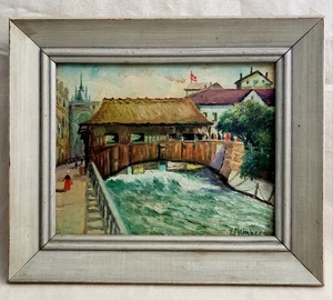 Paul Meinberg PA Artist (1894-1977) "Zuerich" Oil Painting, 9.5" x 7.5" Frame - Picture 1 of 16