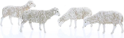 4 Pecore Assortite per Presepe Da Cm 12 Scala 1:15 -Statuine Presepe Indistrutti - Immagine 1 di 4