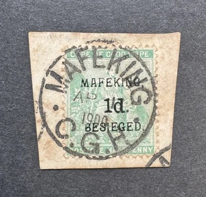 Mafeking SG 1 1900 1d auf 1/2d grün gebraucht - Kat 95£ - Bild 1 von 1