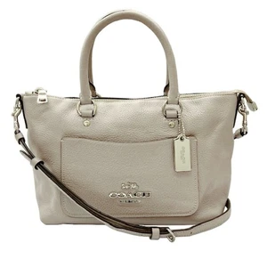 Coach Mini Emma Satchel Bag F31466 Grau Leder Handtasche Schulter für Damen - Bild 1 von 10