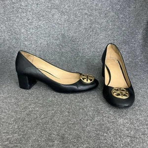 Tory Burch Chelsea tacco a pompa donna 9,5 pelle nero oro logo EMISSIONI - Foto 1 di 18