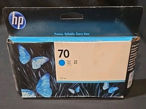 New Genuine HP 70 Cyan Ink Cartridge 130 ml - Factory Sealed Dated 06/2017 - Picture 1 of 6