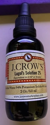 J.CROW'S® Lugol's Solución de Yodo 2% 2oz Botella Única Sellada NUEVO Foto 1 de 2