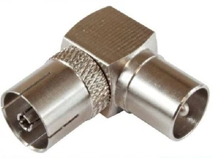 CONECTOR ADAPTADOR ENCHUFE AÉREO DE TV ÁNGULO RECTO ENCHUFE A ENCHUFE - Imagen 1 de 1