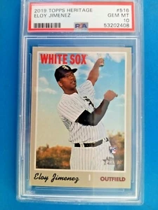 2019 Topps Heritage Eloy Jimenez Rookie RC PSA 10 GEM MINT White Sox #516 - Picture 1 of 4