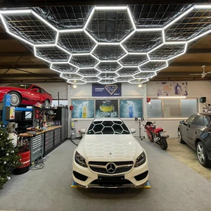 Car Detail Garage Workshop Retail Lamps 8/14/28 Hex Honeycomb LED Light Ceilings - Picture 1 of 52