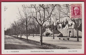 R* SPAIN OLD POSTCARD FIGUERES ESCALINATA del PARC & PASSEIG POSTED #D302 - Picture 1 of 2