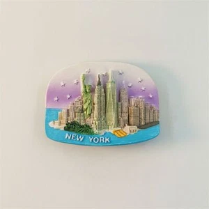 Nueva York EE. UU. Imán de nevera Pegatina de refrigerador Decoración del hogar Resina Regalo de recuerdo - Imagen 1 de 4