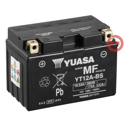 BATTERIA YUASA YT12A-BS 12V 10AH SIGILLATA BENELLI TORNADO TRE 900 LE/RS 2001 - Imagem 1 de 3