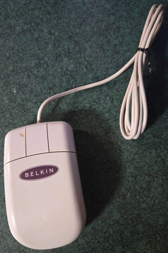 Vintage Belkin White 3-Button Combo Wired PS/2 Mouse F8E201 Working - Image 1 of 1