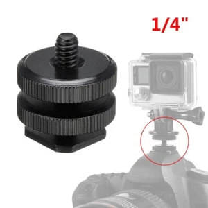 Herramienta adaptadora de zapata caliente para cámara flash tornillo tuercas dobles de 1/4 pulgada para GoPro DSLR - Imagen 1 de 6
