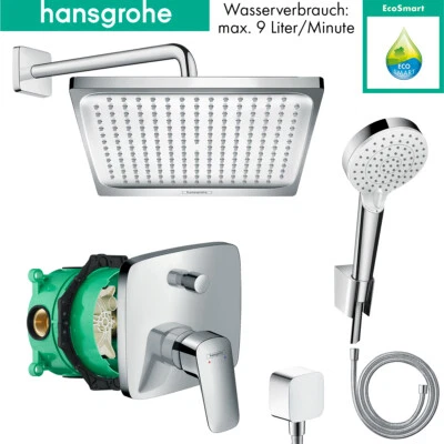 Hansgrohe Duscharmatur Unterputz Logis EcoSmart 9 L/min Regendusche Armatur Set - Bild 1 von 4