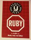 Yeovil Brewery Ruby Cask Beer Real Ale Pump Clip Front Badge Somerset