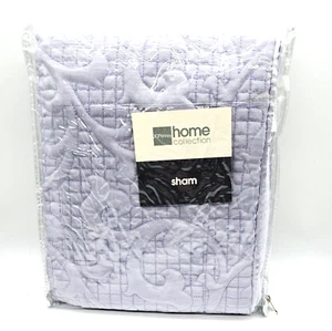 Vtg JC Penny Standard Pillow Sham Home Collection Pale Lavender Quilted 21 x 27 - Picture 1 of 7