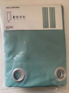 NEW IKEA HILLEBORG Turquoise block out curtains 145x250 cm 404.636.68 - Picture 1 of 6