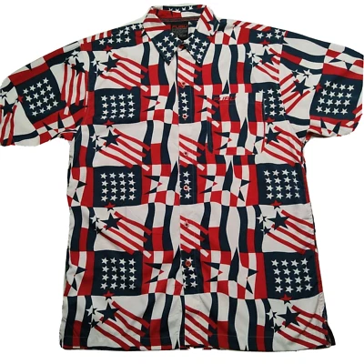 Camisa con botones FUBU USA Flag AOP American Patriotic Boys XL (20) USADA EN EXCELENTE ESTADO Foto 1 de 4