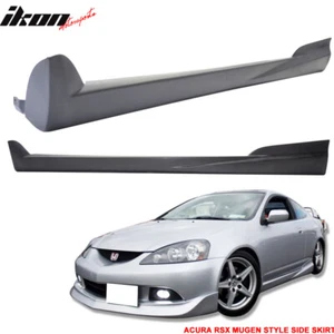 Fits 02-06 Acura RSX Mugen Style Side Skirts Skirt Unpainted Black PU - Picture 1 of 8