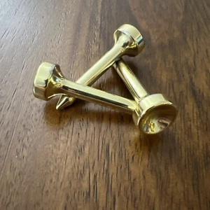 VTG Paperweight 3 Golf Tees Brass Tone Golf Ball Display Triangle 2 1/2" - Picture 1 of 7