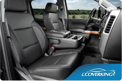 Coverking Premium Leatherette Custom Tailored Seat Covers for GMC Sierra - Image 1 of 4