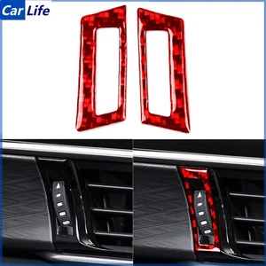 Red Carbon Fiber Dashboard Air Vent Outlet Switch Cover For Toyota Camry 2018-24 - Picture 1 of 16