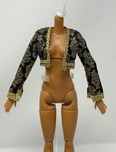 Barbie Juan Gabriel Musa de la Música Modelo Curvilíneo Muñeca Conjunto Negro Dorado Bolero Chaqueta - Imagen 1 de 7