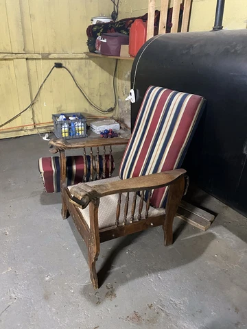 Antique Vintage Snake Demon Head Stunning Morris Chair With Engravings Cover