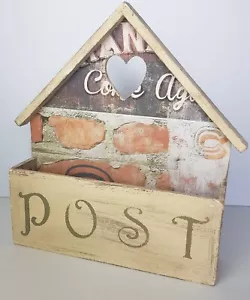 Soporte/estante de madera Shabby Chic para poste de letras crema multi L25 cm en muy buena condición - Imagen 1 de 13