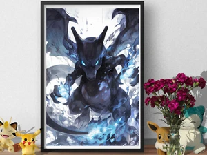 Pokemon Shiny Charizard Poster Print | Fire-Flying Type Pokémon Wall Art - Bild 1 von 4