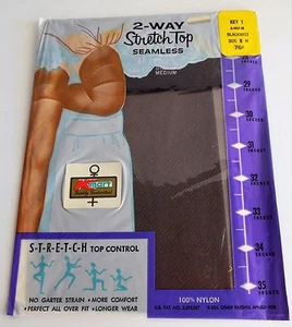 Nylon Stockings Kmart Blackmist Sealed Stretch Top Seamless Lanolized - Foto 1 di 8
