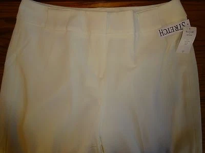 NEW WOMEN'S SIGNATURE BY LARRY LEVINE IVORY DRESS PANTS SIZE 14 LINED - Image 1 of 4