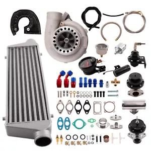 Kits turbo universales T3/T4 intercooler + BOV + puerta de desecho para Toyota 1JZ/2JZ 7MGTE - Imagen 1 de 11