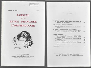 L OISEAU ET LA REVUE FRANCAISE D'ORNITHOLOGIE. Band 49, 1979 Nr. 3 - Bild 1 von 1