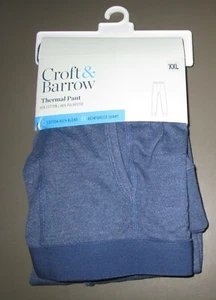 CROFT & BARROW~XXL XX-LARGE 46~Men's Navy Heather Thermal Pants - Picture 1 of 4