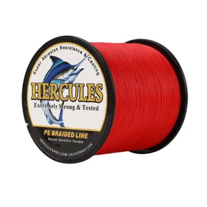 Línea de pesca profesional PE súper fuerte trenzada roja 4S&8S hebras 100M 300M 500M 1000M - Imagen 1 de 29