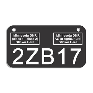 Minnesota ATV - UTV License Plates 4" X 7.5" Black - Picture 1 of 1