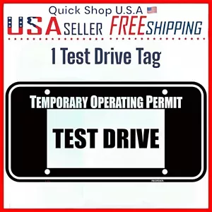 Test Drive Dealer Plate Tag Temporary Operating Permit (1 Black Color) - Picture 1 of 2