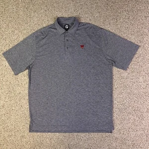 FootJoy Poloshirt Herren 2XL blau grau gestreift Performance Golf Kurzarm Lulu - Bild 1 von 11