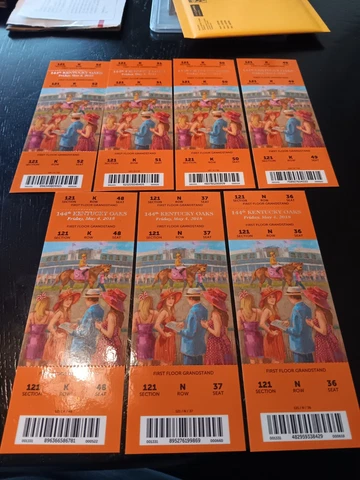 2018 Friday Kentucky Oaks Tickets NM++You Get All 7 From Justify Weekend Cover