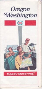 Mappa stradale vintage Oregon / Washington c.1971 Esso benzina - Foto 1 di 2