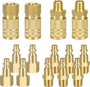 14 Pcs Air Compressor Fittings Set 1/4" NPT Quick Connect Air Coupler & Plug Kit - Picture 1 of 7