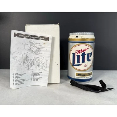 Cámara fotográfica Miller Lite lata de cerveza 35 mm nueva en caja vintage promocional coleccionable Foto 1 de 4