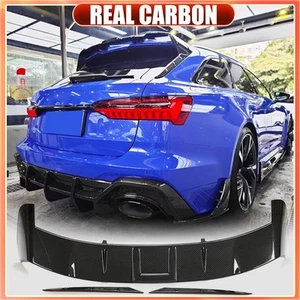 Alerón techo trasero de carbono seco ala superior apto para Audi RS6 RS7 Avant C8 Wagon 19-22 - Imagen 1 de 16