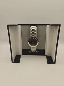 Reloj de pulsera Movado Museum 39 mm negro y plata acero inoxidable cepillado 84.D1.862.2 para hombre - Imagen 1 de 9