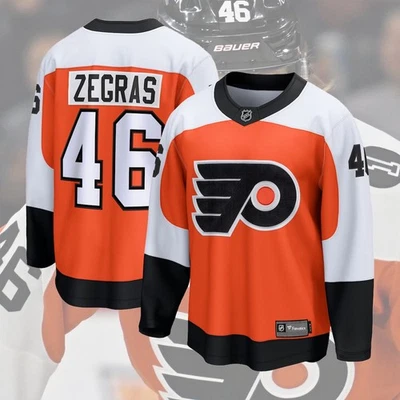 ¡LO ÚLTIMO! Cosido Trevor #46 Zegras Philadelphia F Jugador Nombre y Número Regalo Fan Foto 1 de 2