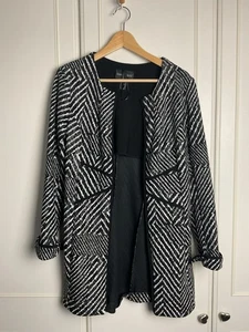 Frank Lyman Damen Jacke Größe UK 12 schwarz Chevron glitzernder Rand zu Rand Event - Bild 1 von 7